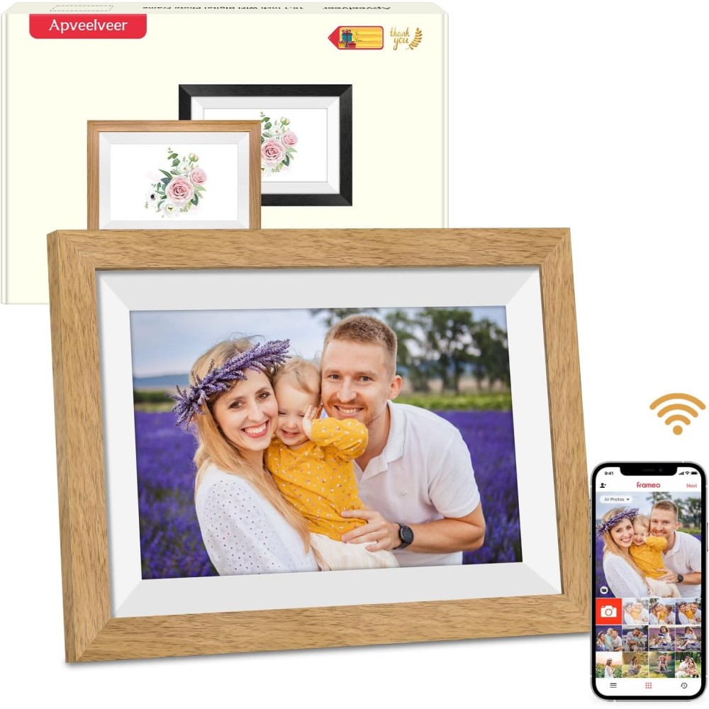 Apveelveer WiFi 10.1 digitalni okvir ", 32GB memorija, HD IPS zaslon, dodir