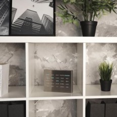 Elegant LED clock for BUILD-YOUS BOXCLOCK Bureau in German, brushed steel