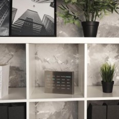 Elegant LED clock for BUILD-YOUS BOXCLOCK Bureau in German, brushed steel