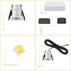 Spot LED Boyir 12V 3W, éclairage externe, 2700K / 4000K / 5000K, 10 pcs.
