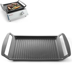 Plaatgrill-lade die wordt gehaald voor inductie Koshen Teflon 39x26cm - HENDI 629130