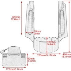 HDBubalus rear fender with LED to Harley Touring 2009-2013 Road, Used
