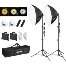 Set di illuminazione FggL, Softbox 70 cm, LED 135W, treppiede 2m, 3000-6500K