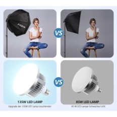 Conjunto de iluminação FGGL, Softbox 70 cm, LED 135W, Tripé 2M, 3000-6500K