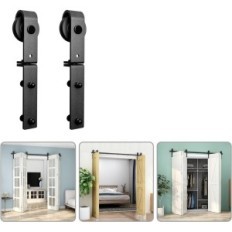 Železničné dvere Bonikluba 203 cm Čierna, 4 Dvere Set 49 cm