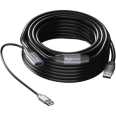 USB 3.0 15m MutacPower-Kabel mit Verstärkern, Macht, Schwarz