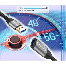 USB 3,0 15 m Mutecpower kabelis, pastiprinātāji, jauda, melna