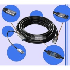 USB 3.0 15m mutecpower kabel, med forsterkere, kraft, svart