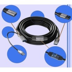 USB 3.0 kábel 15m MutecPower, erősítő, teljesítmény, fekete