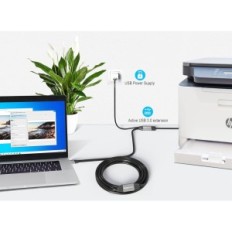 USB 3.0 15M Mutecpower-kabel, met versterkers, kracht, zwart