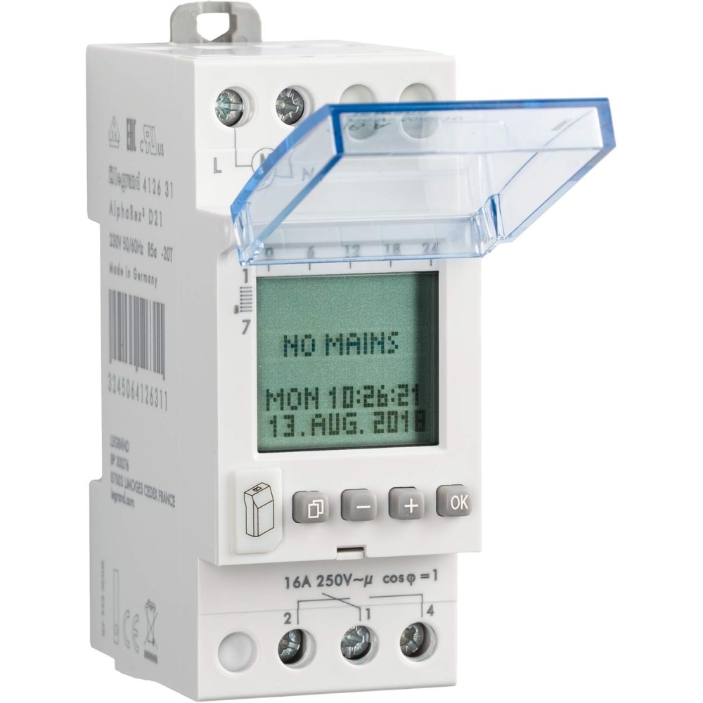 LEGRAND ALPHAREX D21 412631 Digital Weekly Programmer 1 Channel 230V