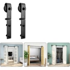 BonikLuba F05DFS 153 cm Posuvné koľajnice SET, čierna, Až 4 dvere 37 cm