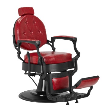Barberské kreslo President Red — bočný pohľad