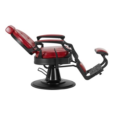 Poltrona da Barbieri President Rossa — vista laterale
