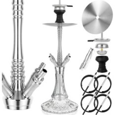 Shisha Rannice 26 ", stainless steel, set of 4 snakes, for travel, exhibition