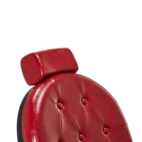 Sillón de barbero President rojo — detalle de la cabeza