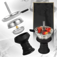 Shisha Rannice 26 ", nerezová ocel, sada 4 hadů, pro cestování, výstava