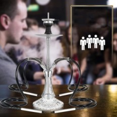 Shisha Rannice 26 ", roestvrij staal, set van 4 slangen, voor reizen, tentoonstelling