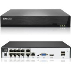 10-kanals videoopptaker Evtevision NVR 4K, 8MP, støtter IP-kameraer