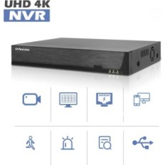 Videoregistratore a 10 canali EVTEVision NVR 4K, 8MP, supporta telecamere IP IP