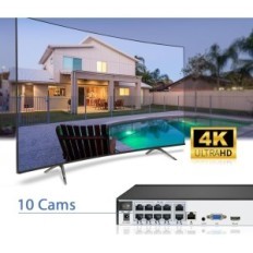 10-kanálový video rekordér EVTEVISION NVR 4K, 8MP, podporuje IP kamery