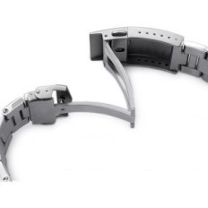 Assista Correia 22 mm Super-o Boyer 316L Aço, Castelo em forma de V, Prata