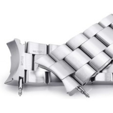 Sledujte popruh 22 mm Super-o Boyer 316L ocel, hrad ve tvaru písmene V, Silver