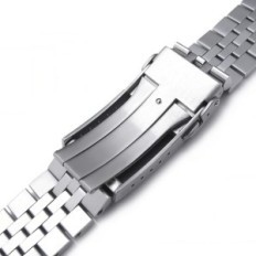 Watch Strap 22 mm Super-O Boyer 316L teras, V-kujuline loss, hõbe