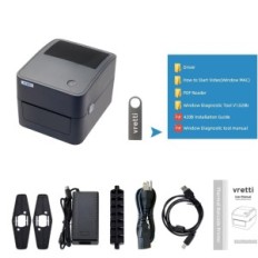 VRETTI 410-USB Bluetooth 4x6 Label -tulostin, Windows- ja Mac OS: lle