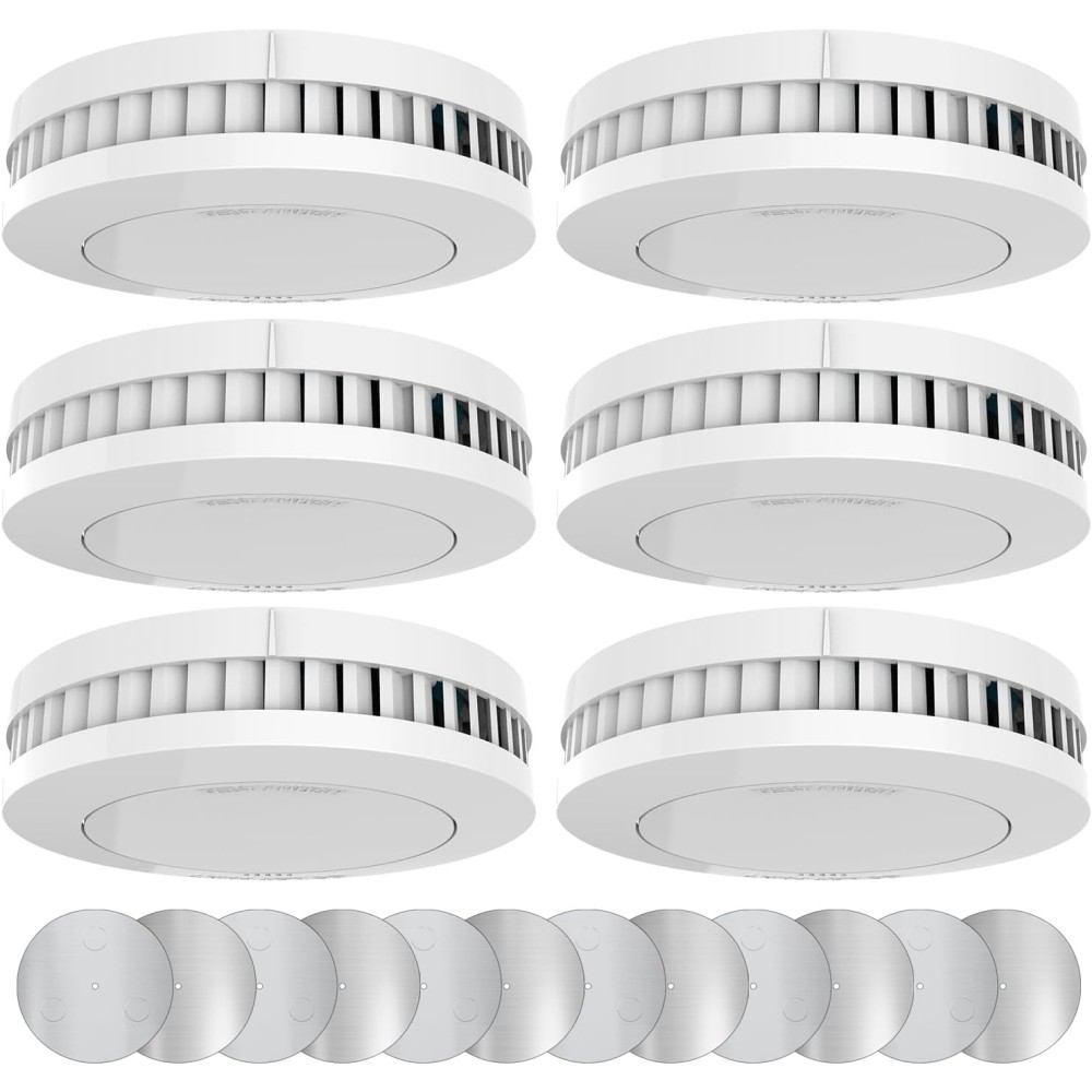 Xindum SM01 Dūmų jutiklis, 6 vnt, TÜV, Magnetinis tvirtinimas, 1600 mAh