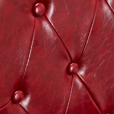 Sillón de barbero President rojo — detalle del respaldo