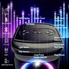 Tpbeat tp-pt-01 Bluetooth 160W zvučnik s basom, LED svjetla i mikrofon