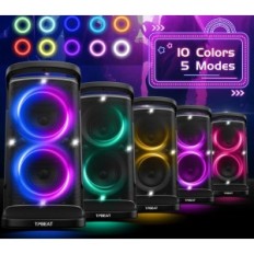 TPBEAT TP-PT-01 Bluetooth 160W højttaler med bas, LED-lys og mikrofon