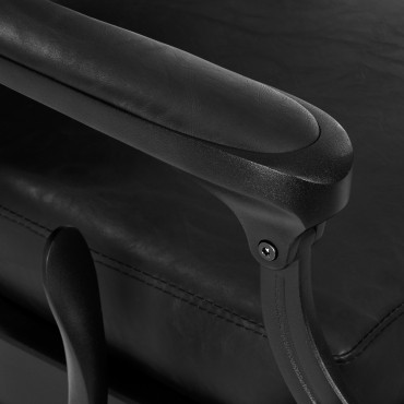 Barberstoel President Zwart — detail armleuning