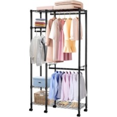 Kleding Hanger Breerainz, 40x85x185 cm, 230 kg Hefcapaciteit, zwart gebruikt