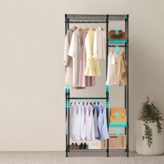 Cabide de roupa BRAERINZ, 40x85x185 cm, 230 kg de capacidade de levantamento, preto usado