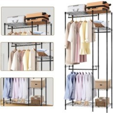 Cabide de roupa BRAERINZ, 40x85x185 cm, 230 kg de capacidade de levantamento, preto usado