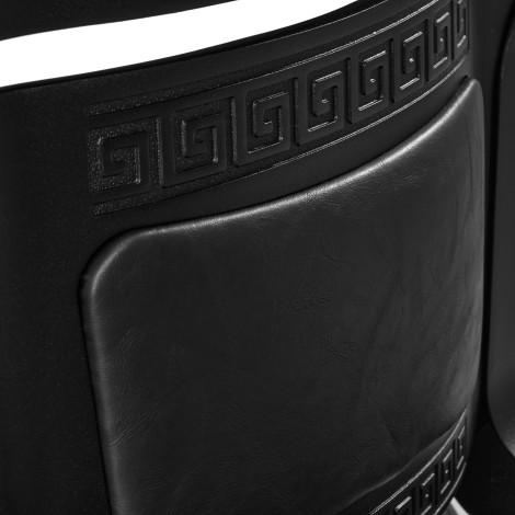 Fauteuil de barbier Président Noir — gros plan dossier
