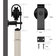 Zestaw okuć do drzwi przesuwnych QINAIXQM, 122 cm