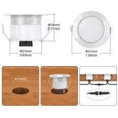 LED podne svjetiljke Geyeuy Home D31, 31 mm, 12V, IP67, 10 komada