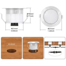 Lâmpadas de piso LED Geyuey Home D31, 31 mm, 12V, IP67, 10 peças