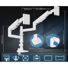 Putorsen MT-CA69-2 monitor holder, 2 monitors, 17-49 inches