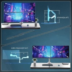 Putorsen MT-CA69-2 Monitor Holder, 2 skjermer, 17-49 tommer