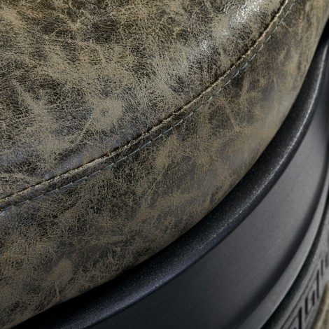 Barbiersstoel President Old Leather Groen — detail zitvlak