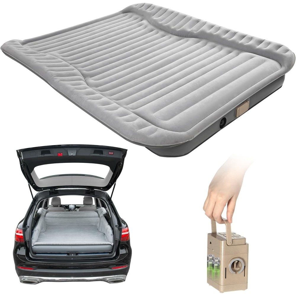 Materasso per auto 300 kg Materasso gonfiabile da 300 kg 190x120x18cm per un tronco con cuscini e un pugno per viaggi e campeggi