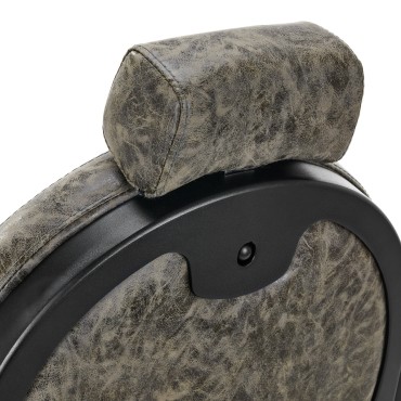 Barbiersstoel President Old Leather Groen — detail kop