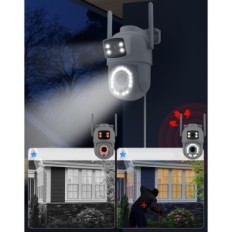 Set of 2 ABIUX 2K cameras, PTZ, WiFi, People tracking, Night in color