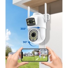 Σετ 2 ABIUX Cameras, PTZ, WiFi, Παρακολούθηση ανθρώπων, νύχτα σε χρώμα