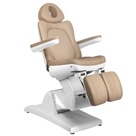 Cadeira cosmética elétrica Azzurro 870s pedicure 3 motores cappuccino — vista lateral