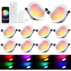 10 Faros LED Geyuey Home WiFi RGBWC + CCT 5W, con Aplicación y Alex